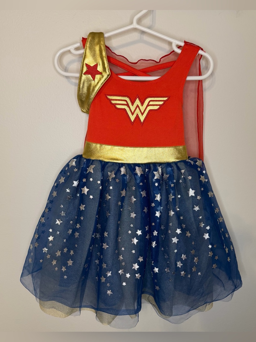 Wonder Woman Toddler Girls Costume Dress Cape & Headband Size 18M DC Comics